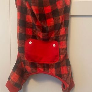 XL Red/Black Plaid Dog Pjs NWT